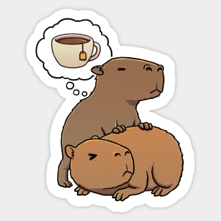 Capybara thirsty for tea Sticker